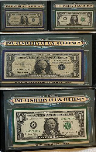 Two Centuries Of Us Currency Two Dollars With Protective Case