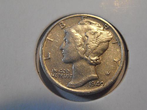 1940 S Mercury Silver Dime (40SAC1)