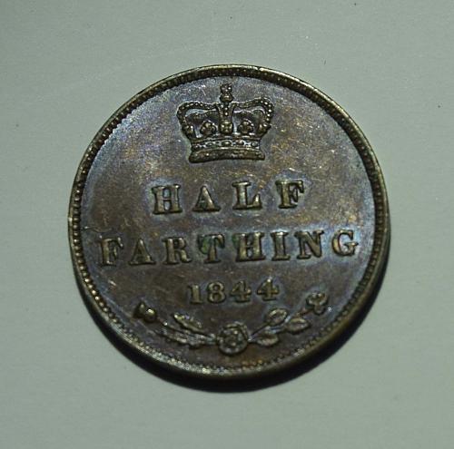 1844 Great Britain 1/2 Farthing