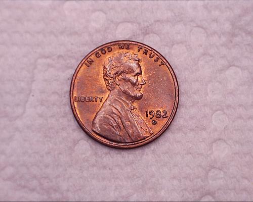 1982 D Lincoln Memorial Cent: Zinc Large Date