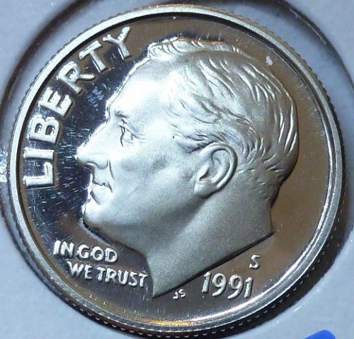 1991-S GEM Brilliant Proof Roosevelt Dime (321)