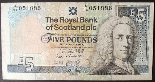 Scotland P352a 5 Pounds Fine