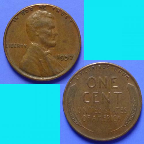 US United States of America 1 Lincoln Cent 1957 P km A132