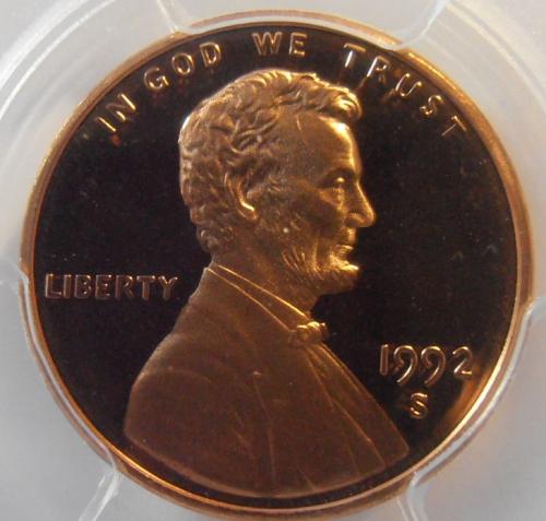 1992 S PR69RD DCAM Lincoln Cent, PCGS Certified (92S887)