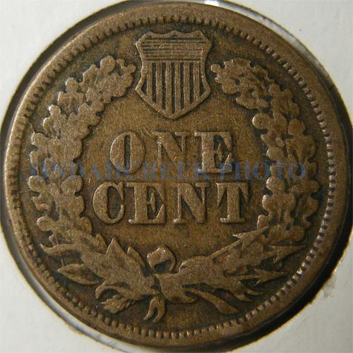 1863 Indian Cent Retained Cud Reverse