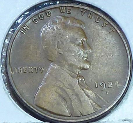 1924-D VF Lincoln Wheat Cent Very Fine ( 52916 )