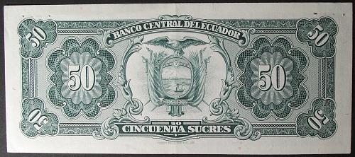 Ecuador P116d 50 Sucres XF