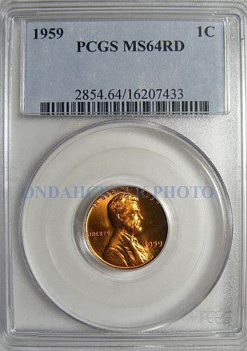 1959 Lincoln Cent PCGS MS-64 Red