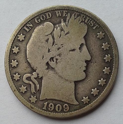 1909 Philadelphia Mint *Silver* Barber Half Dollar