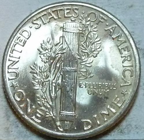 1944-P Brilliant  Uncirculated Mercury Dime   BU ( 202)