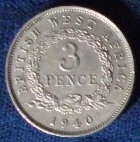 1940H British West Africa 3 Pence XF