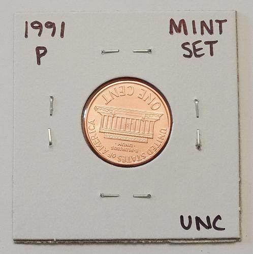 1991 P Lincoln Memorial Penny