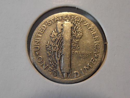 1936 D Mercury Silver Dime,  (36DAC1)