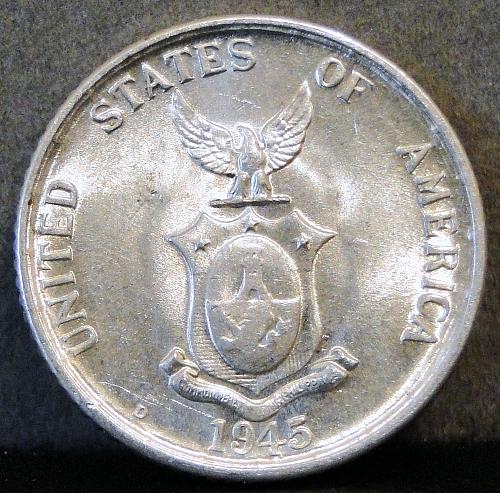 1945-D Philippines 20 Centavos KM# 182