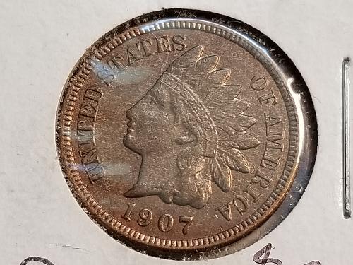 1907 P Indian Head Cent (AU)