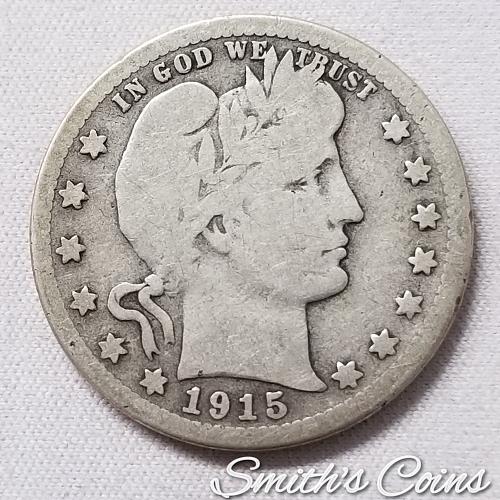 1915 S Barber Quarter - VG