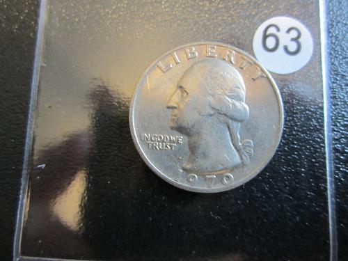 1970-PClad Washing Quarters MS-65 GEM Packaged in 2 x 2 Coin Flaps  (Box 8B #63)