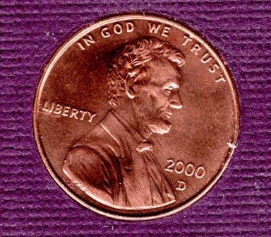 2000 D Lincoln Memorial Cent Small Cents -3