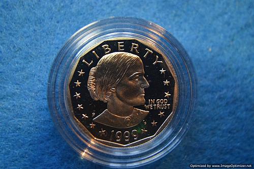 1999 P Susan B Anthony Dollars: Proof  Lowest minted SBA Dollar-DON'T MISS OUT!!