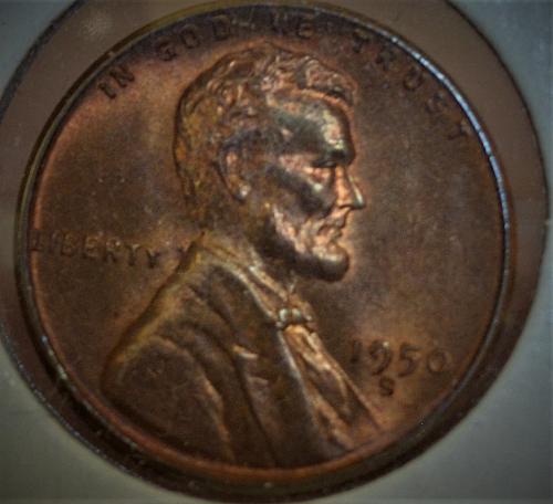1950 S Lincoln Wheat Cent - Cherry RED BU