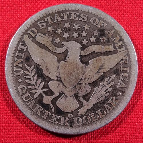 1904-O Silver Barber Quarter in VG condition