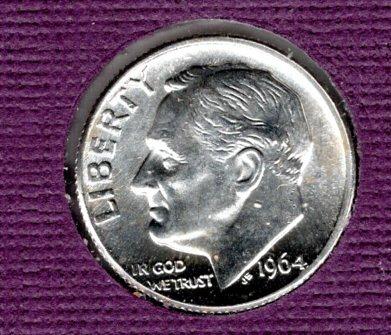 1964d BU Roosevelt Dime -4