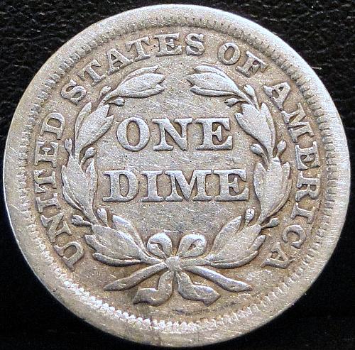1852 Seated Liberty Dime
