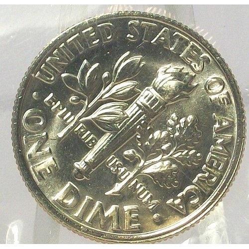 1987-P Roosevelt Dime BU In the Cello #0564
