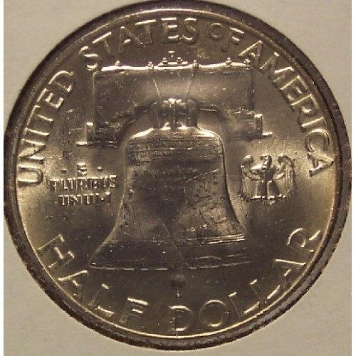 1952-D Franklin Silver Half Dollar MS61 FBL #M062