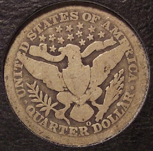 1896-O Barber Silver Quarter Scarce Date G4 #0436