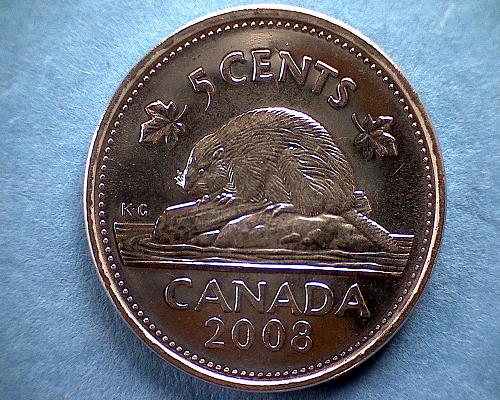 2008 RCM  CANADA FIVE CENT QUEEN ELIZABETH 11