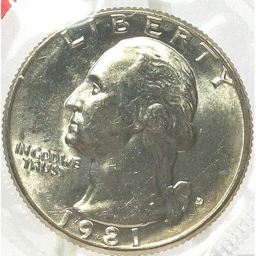 1981D Washington Quarter BU In the Cello 0688 For Sale, Buy Now