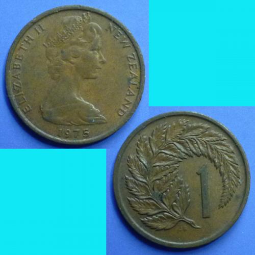 New Zealand 1 Cents 1975 QEII km 31.1