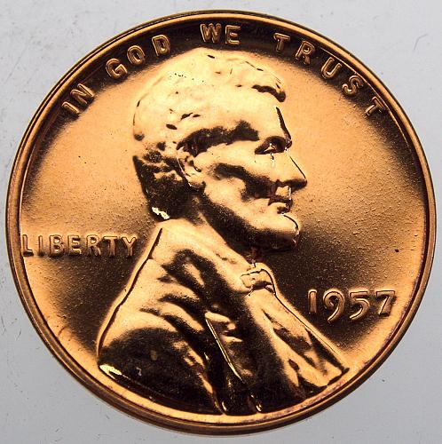 1957 P Lincoln Wheat Cent #15  PROOF Red
