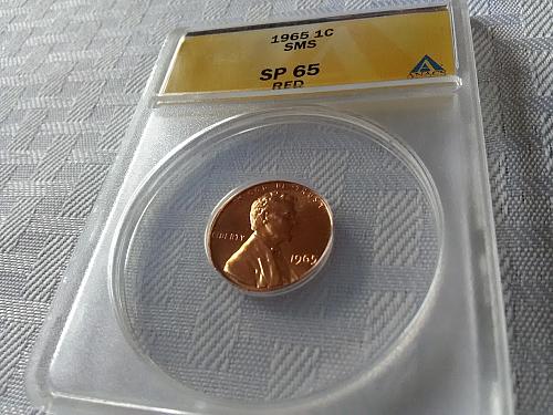 1965,66,67 Lincoln Cents Anacs MS 65 Red 3 coins for $10.95 and free shipping