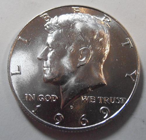 1969 D BU Kennedy Half Dollar 40% Silver