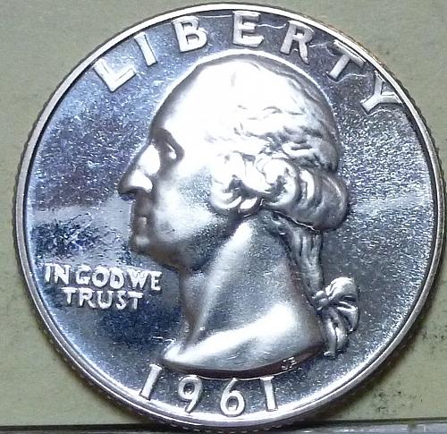1961-P PROOF Washington Quarter    (B156)