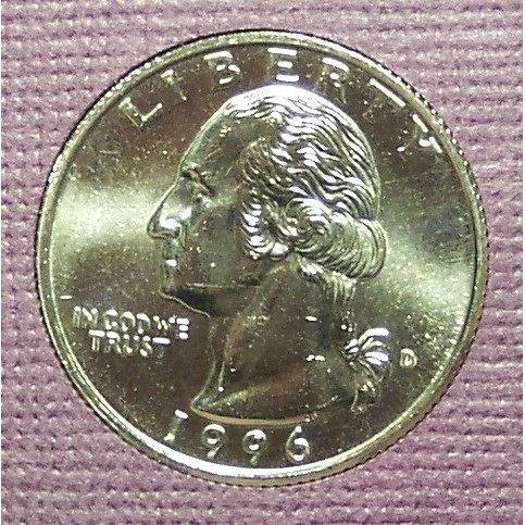 1996-D Washington Quarter BU #01027