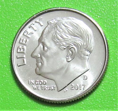 2017-D 10 Cents - Roosevelt Dime - Uncirculated from Mint Roll