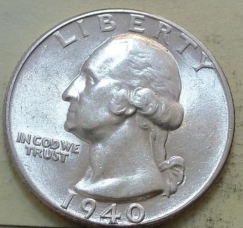 1940-P BRILLIANT UNCIRCULATED Washington Quarter  BU # (S-19)