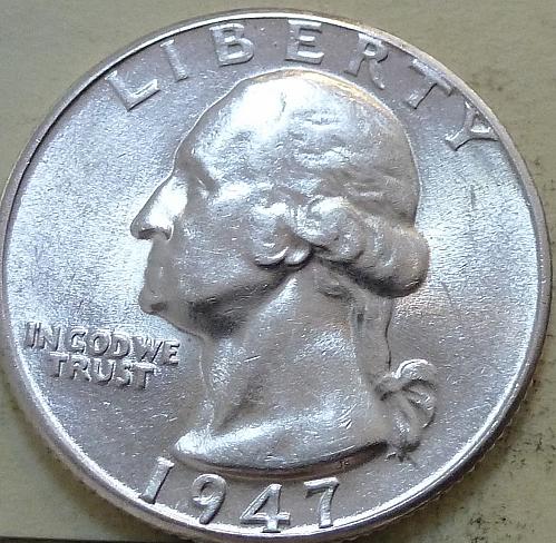 1947-D BRILLIANT UNCIRCULATED Washington Quarter  BU # (S-41)