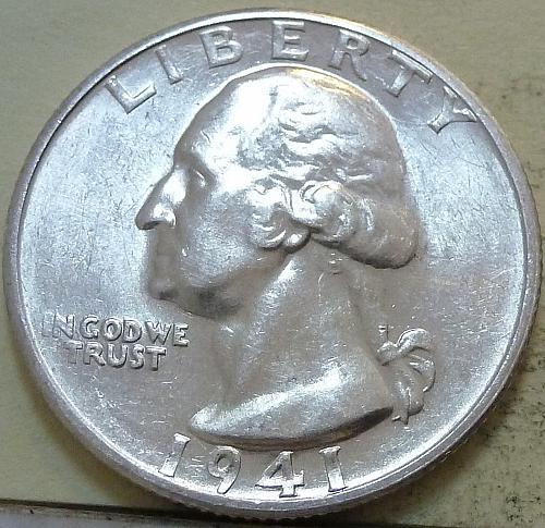 1941-S BRILLIANT UNCIRCULATED Washington Quarter  BU # (S-23)