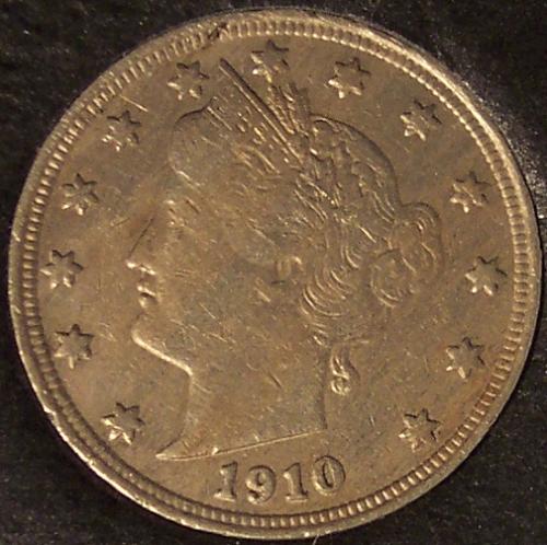 1910 Liberty Head "V" Nickel EF #0245