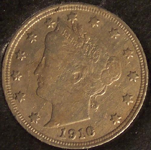 1910 Liberty Head "V" Nickel EF #0245