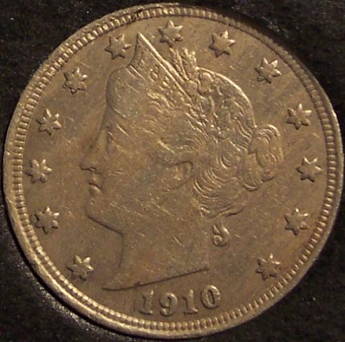 1910 Liberty Head "V" Nickel EF #0245