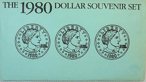 1980 P-D-S Susan B Anthony 1$ Souvenir Set