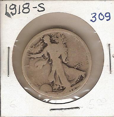 1918-S Walking Liberty Half - 309