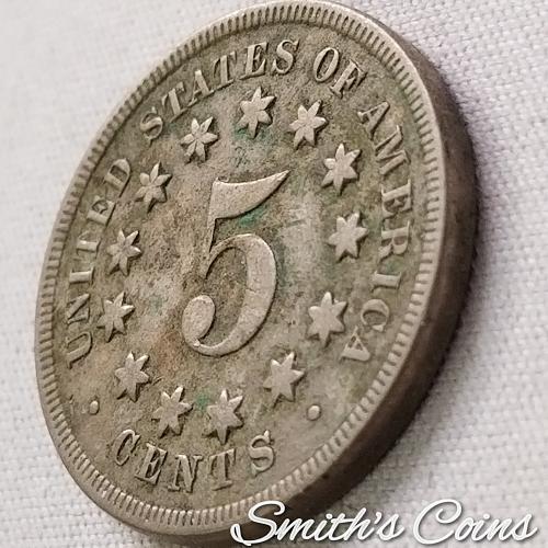 1868 Shield Nickel ~ Fine