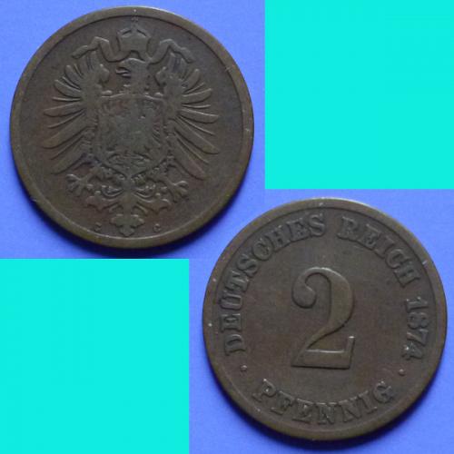 Germany Empire 2 Pfennig 1874 C km 2