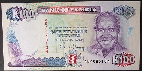 Zambia P34a 100 Kwacha UNC64